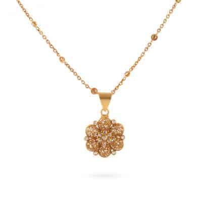 Anusha 22ct Uncut Polki Diamond Pendant and Chain Set