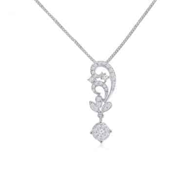 18ct White Gold Diamond Pendant & Chain 18ct White Gold Diamond Pendant & Chain