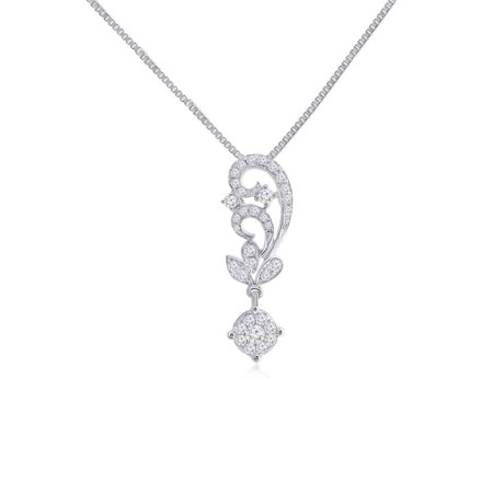 18ct White Gold Diamond Pendant & Chain 18ct White Gold Diamond Pendant & Chain