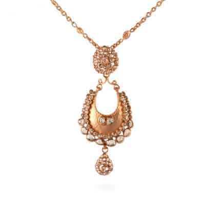 Anusha 22ct Uncut Polki Diamond Pendant and Chain Set