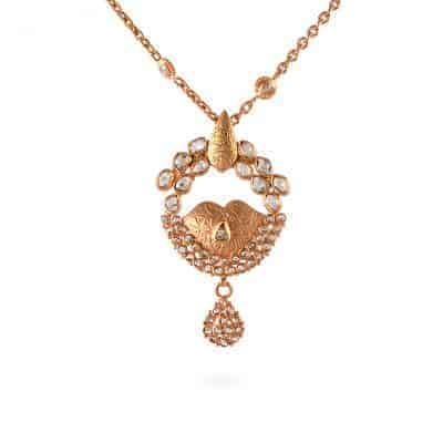 Anusha 22ct Uncut Polki Diamond Pendant and Chain Set