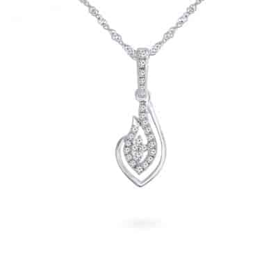18ct White Gold Diamond Pendant – 0.17ct 18ct White Gold Diamond Pendant – 0.17ct