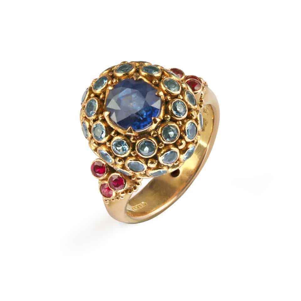 Ring mit blauem Saphir und Aquamarin Ring mit blauem Saphir und Aquamarin
