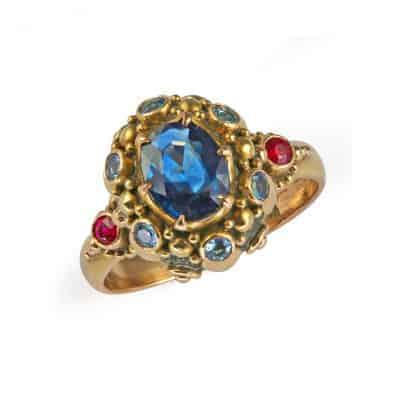 Blue Sapphire and Aquamarine Ring Blue Sapphire and Aquamarine Ring