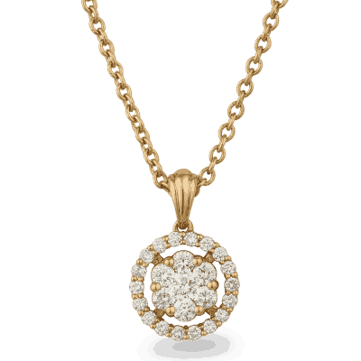 18ct Yellow Gold Circle Diamond Pendant 18ct Yellow Gold Circle Diamond Pendant