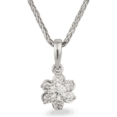 Floral 18ct White Gold Diamond Pendant Floral 18ct White Gold Diamond Pendant