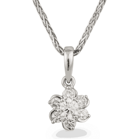 Floral 18ct White Gold Diamond Pendant Floral 18ct White Gold Diamond Pendant