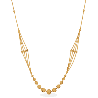 22ct Gold Diamond-Cut Bead Cascade Necklace 22ct Gold Diamond-Cut Bead Cascade Necklace