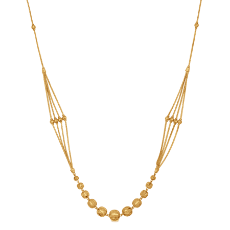 22ct Gold Diamond-Cut Bead Cascade Necklace 22ct Gold Diamond-Cut Bead Cascade Necklace