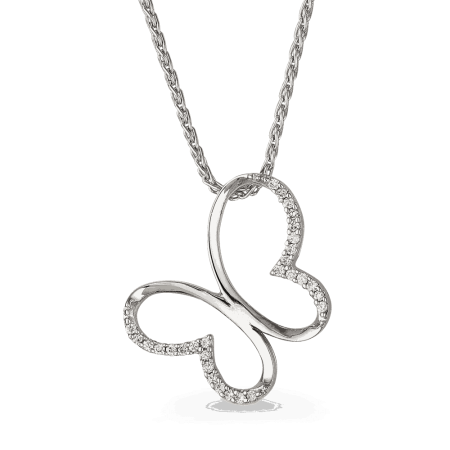 18ct White Gold Diamond Butterfly Pendant 18ct White Gold Diamond Butterfly Pendant