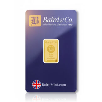 Baird & Co. Made Fine Gold Bar 2.5 gram Baird & Co. Made Fine Gold Bar 2.5 gram