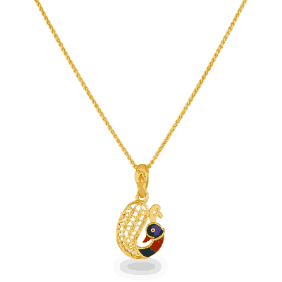 22ct Gold Enamel Peacock Pendant 22ct Gold Enamel Peacock Pendant