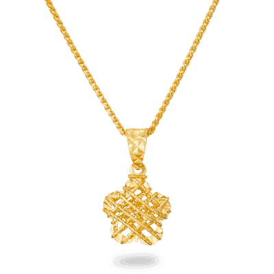 22ct Gold Lattice Design Pendant