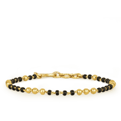 22ct Gold Baby Bracelet with Black Bead Accents 22ct Gold Baby Bracelet with Black Bead Accents