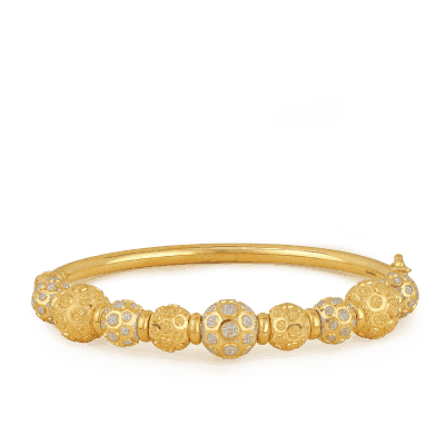 22ct Gold Dancing Ball Bangle