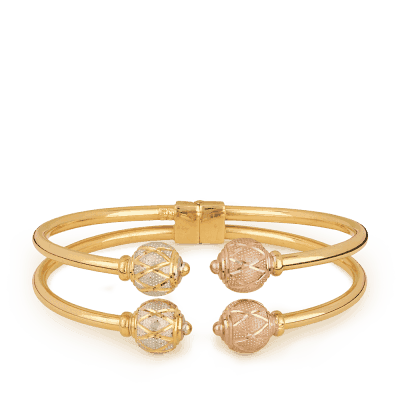 22ct Gold Dual-Tone Bangle – Rose & Rhodium Finish 22ct Gold Dual-Tone Bangle – Rose & Rhodium Finish