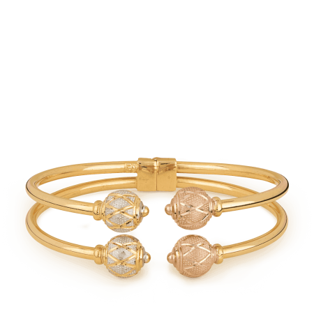 22ct Gold Dual-Tone Bangle – Rose & Rhodium Finish 22ct Gold Dual-Tone Bangle – Rose & Rhodium Finish