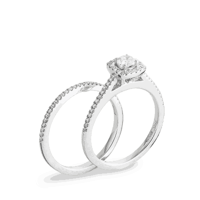 18ct Gold Diamond Double Engagement Ring