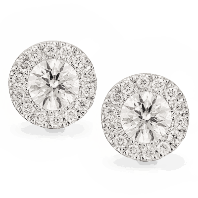 Pear Diamond Double Halo Stud Earrings Pear Diamond Double Halo Stud Earrings