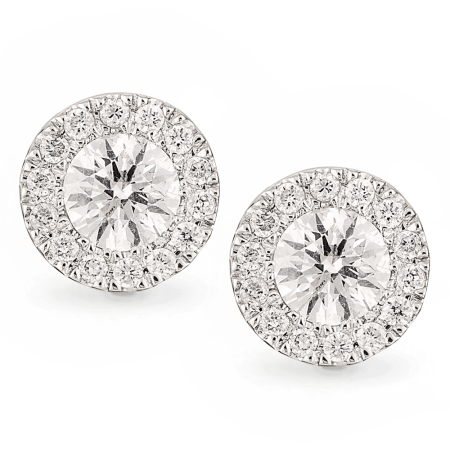 Pear Diamond Double Halo Stud Earrings Pear Diamond Double Halo Stud Earrings