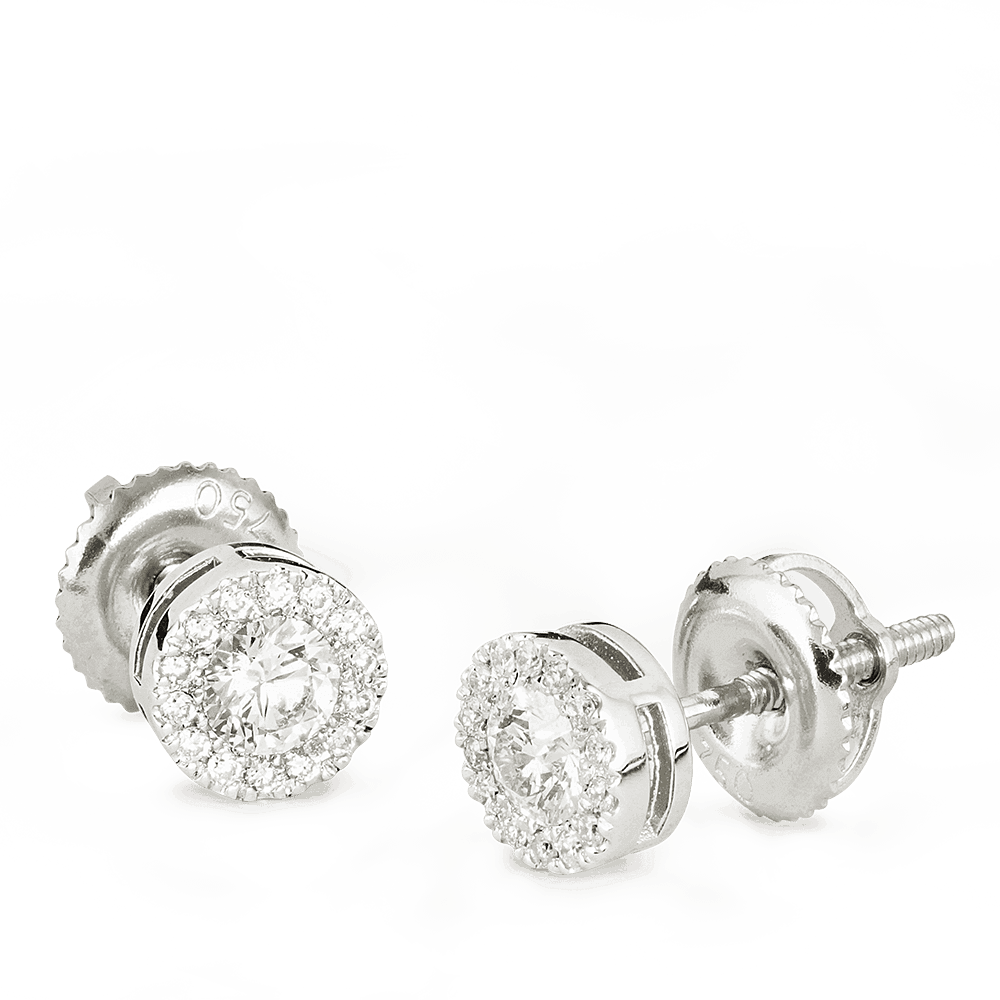 Armut Pırlanta Çift Halo Saplama Küpe Armut Pırlanta Çift Halo Saplama Küpe