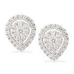 Armut Pırlanta Çift Halo Saplama Küpe Armut Pırlanta Çift Halo Saplama Küpe