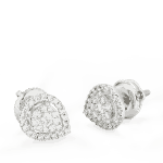 Armut Pırlanta Çift Halo Saplama Küpe Armut Pırlanta Çift Halo Saplama Küpe