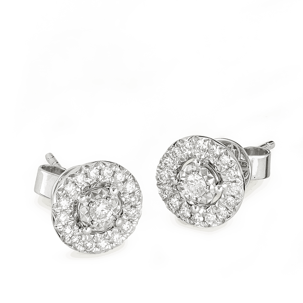 Armut Pırlanta Çift Halo Saplama Küpe Armut Pırlanta Çift Halo Saplama Küpe