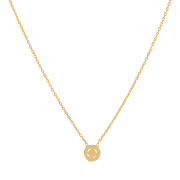 قلادة قلادة هالة دائرية من الذهب عيار 22 قيراط CZ قلادة قلادة هالة دائرية من الذهب عيار 22 قيراط CZ