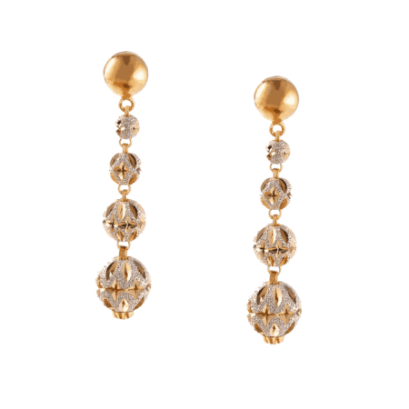 22ct Gold Bangle with Three Central Rhodium Beads 22ct Gold Bangle with Three Central Rhodium Beads