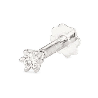 18ct White Gold Diamond Nose Stud