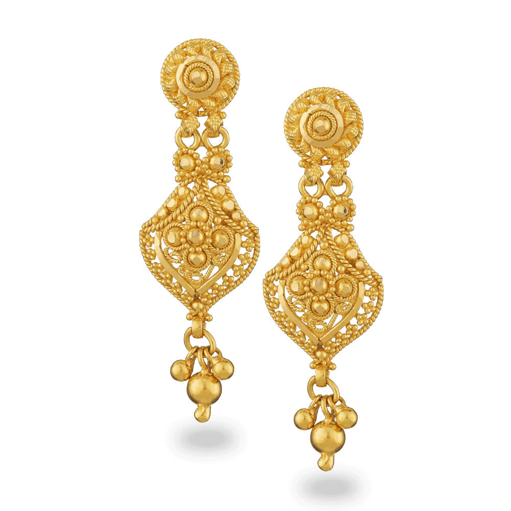 22 ayar altın telkari sallantılı küpeler 22 ayar altın telkari sallantılı küpeler