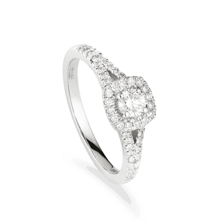 White Gold Diamond Halo Engagement Ring White Gold Diamond Halo Engagement Ring