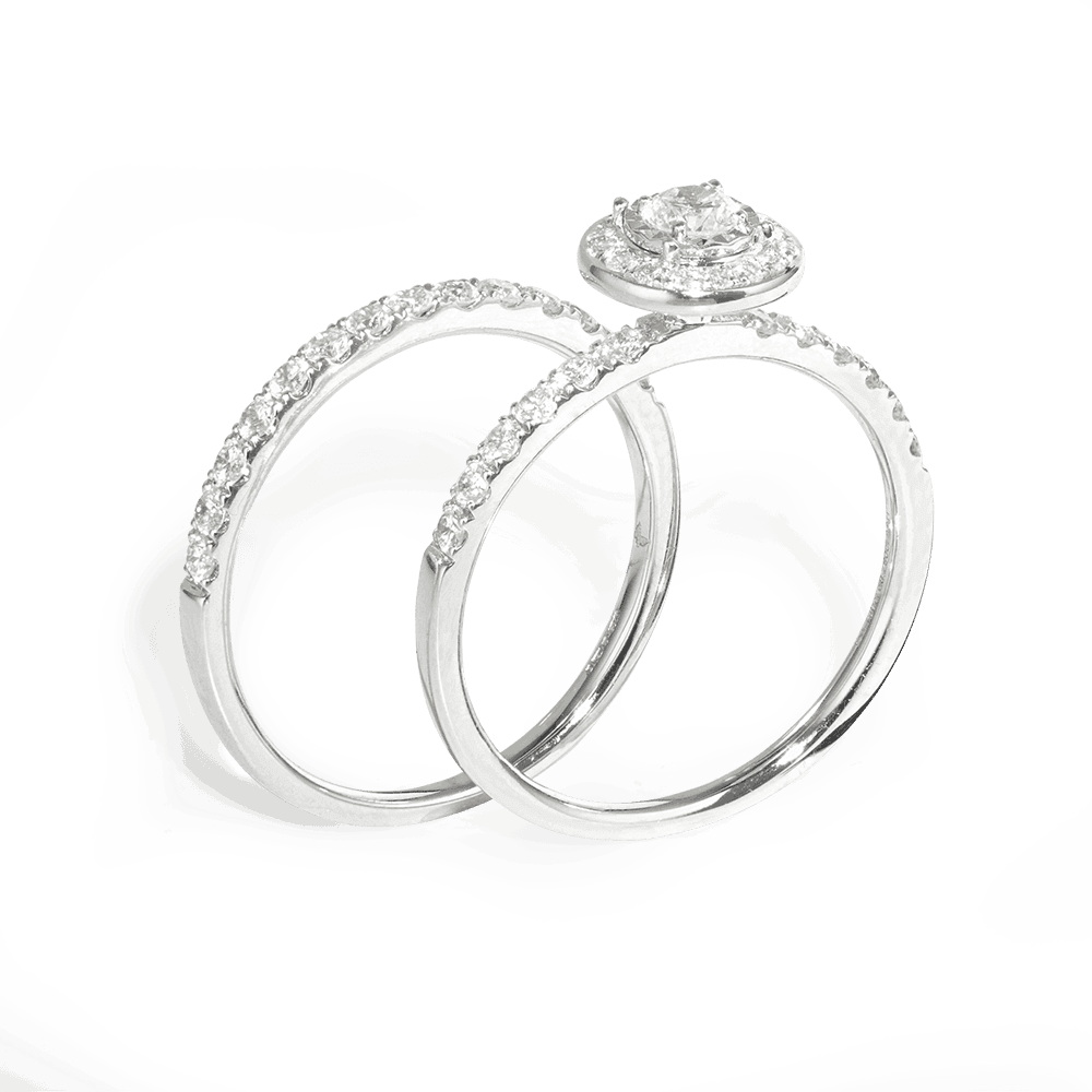 Beyaz Altın Yuvarlak Kesim Pırlanta Halo Nişan Yüzüğü Beyaz Altın Yuvarlak Kesim Pırlanta Halo Nişan Yüzüğü