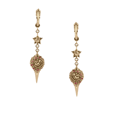 Diamond And Ruby Drop Earrings Diamond And Ruby Drop Earrings