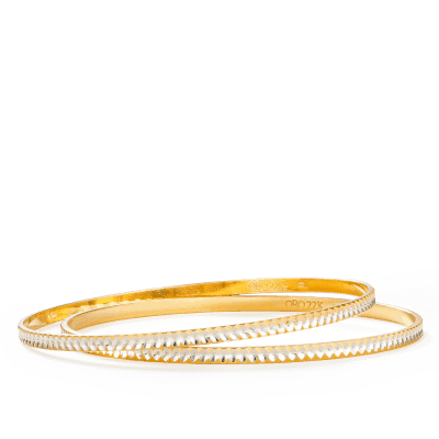 22ct Gold Diamond Cut Bangles Daily Wear