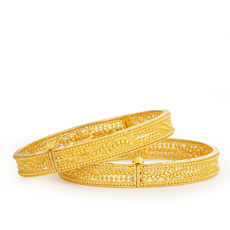 22 Gold Jali Jasmine Kada Bangles 22 Gold Jali Jasmine Kada Bangles