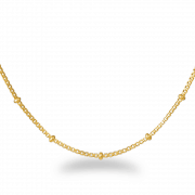 22ct Trace Link Kette mit Perlen Ringe in 18 Zoll 22ct Trace Link Kette mit Perlen Ringe in 18 Zoll