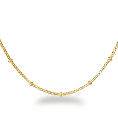 22ct Trace Link Chain With Bead Rings in 18 inches