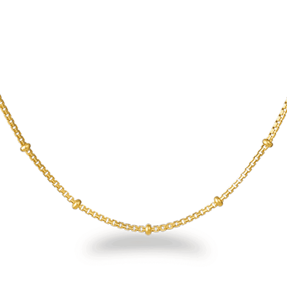 22ct Trace Link Kette mit Perlen Ringe in 18 Zoll 22ct Trace Link Kette mit Perlen Ringe in 18 Zoll