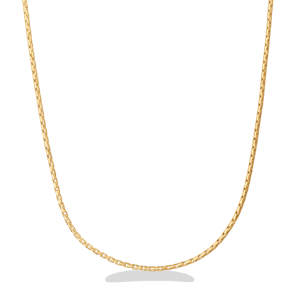 22ct Gold Runde Box Kette in 18 Zoll