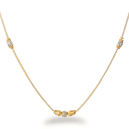 22ct Gold Chain with Rhodium Accent Beads