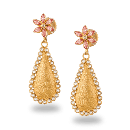 Anusha 22ct Rose Gold Polki Earrings