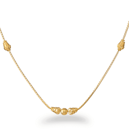 22ct Gold Beaded Accent Chain Necklace 22ct Gold Beaded Accent Chain Necklace