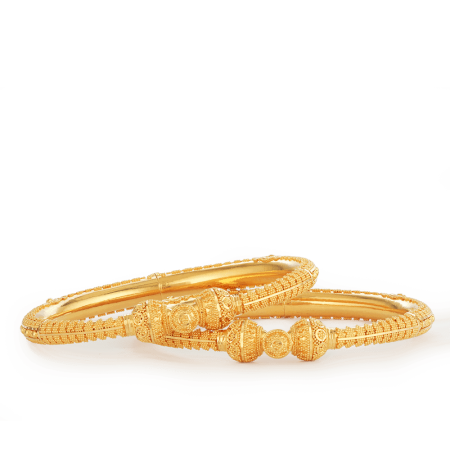 22ct Gold Heritage Jali Kada Bangles – Pair 22ct Gold Heritage Jali Kada Bangles – Pair