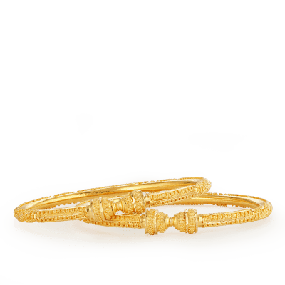 22ct Gold Jali Bauble Kada Bangles 22ct Gold Jali Bauble Kada Bangles