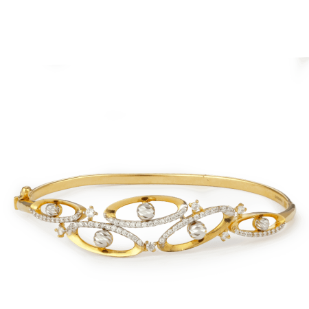 22ct Gold Oval Orbit CZ Bracelet