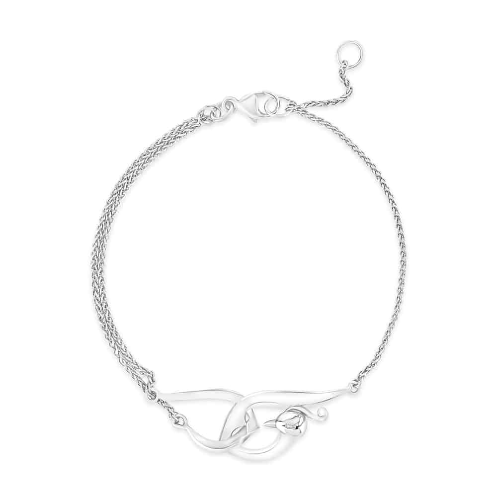 Vinyasa-Armband aus natürlichem Weißgold