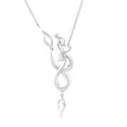 Vinyasa Natural White Gold and Diamond Twin Peacock Pendant