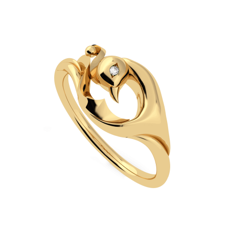 Vinyasa Peacock Ring in Natural White Gold Vinyasa Peacock Ring in Natural White Gold